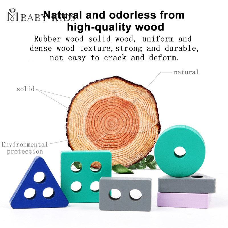 Wooden Building Blocks Puzzle