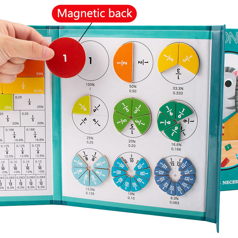 Wooden Math Fraction Book Set
