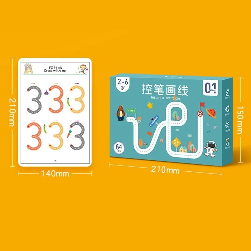 136Page Toddler Drawing Training Set