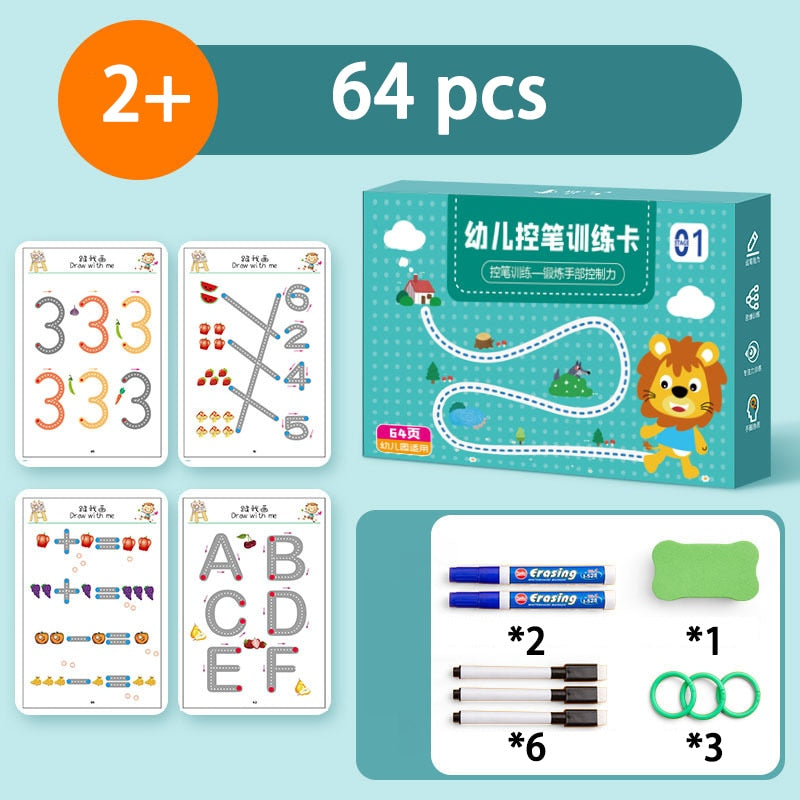 136Page Toddler Drawing Training Set