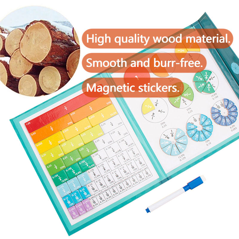 Wooden Math Fraction Book Set