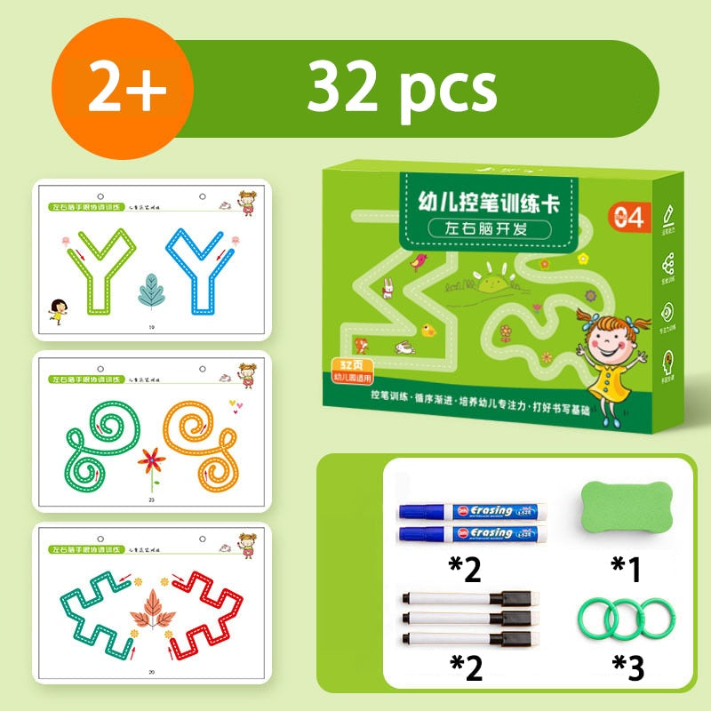 136Page Toddler Drawing Training Set