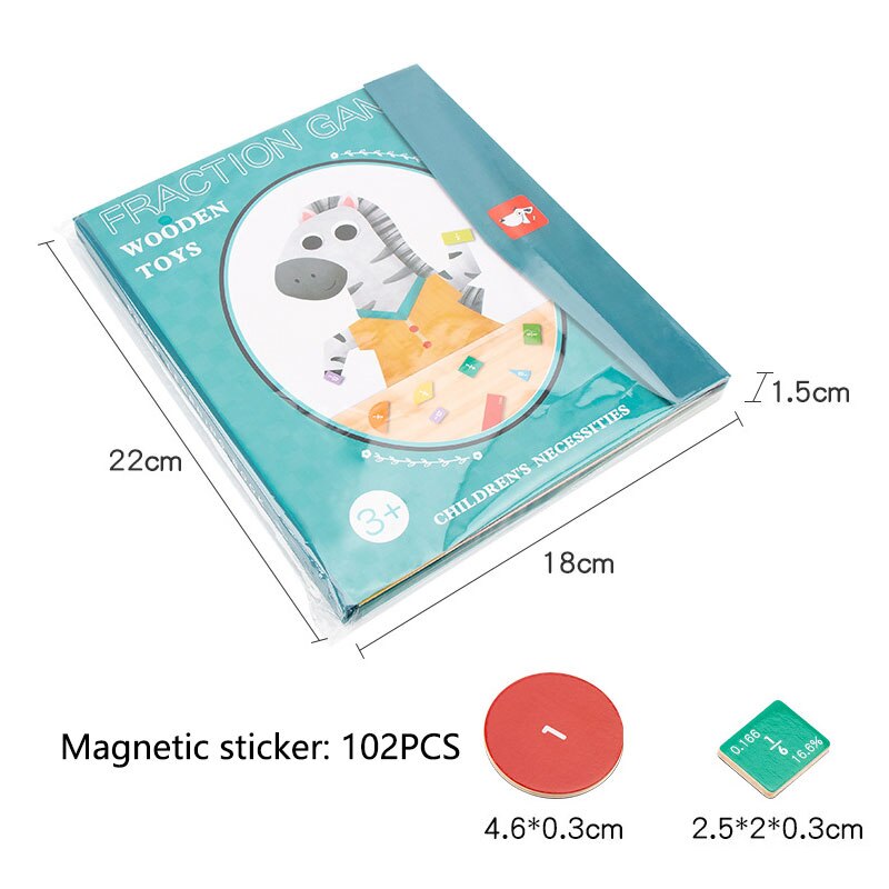 Wooden Math Fraction Book Set