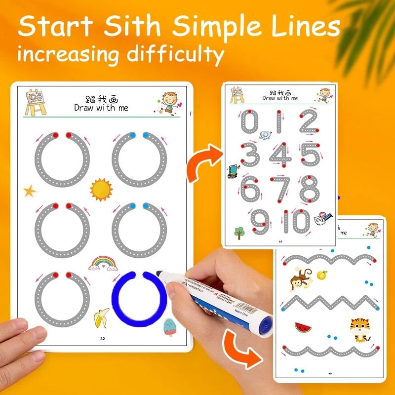 136Page Toddler Drawing Training Set