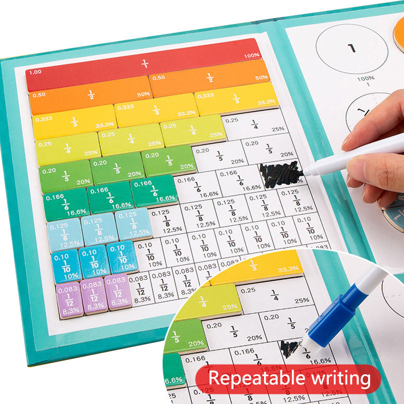 Wooden Math Fraction Book Set