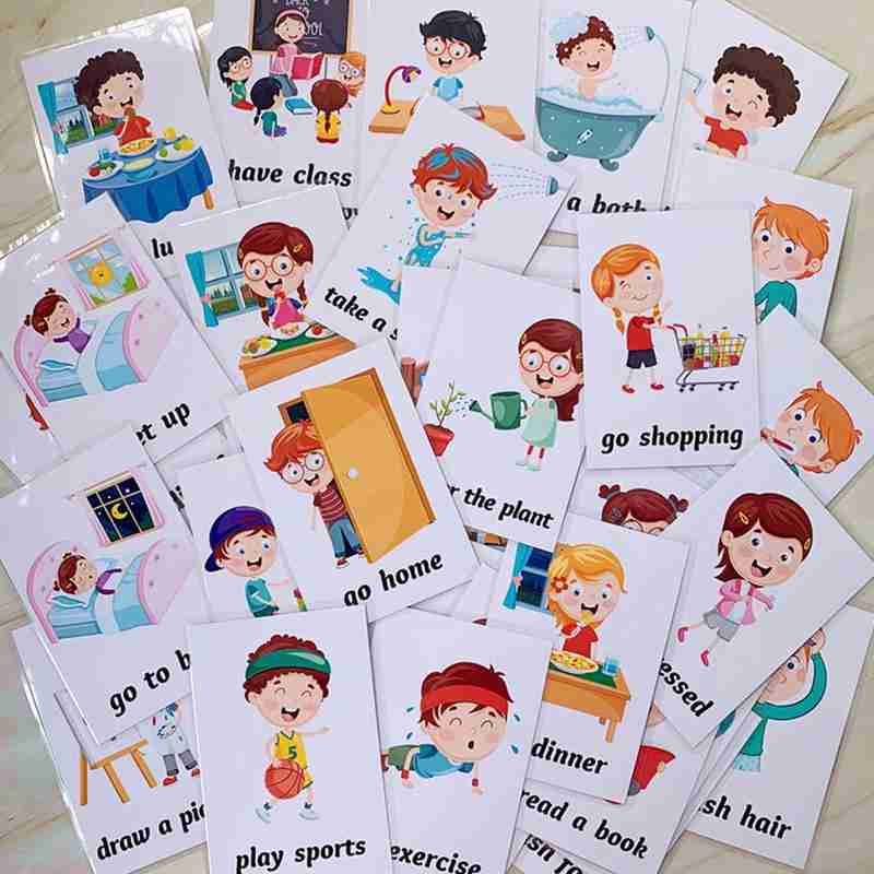 English Learning Cartoon Flash Cards